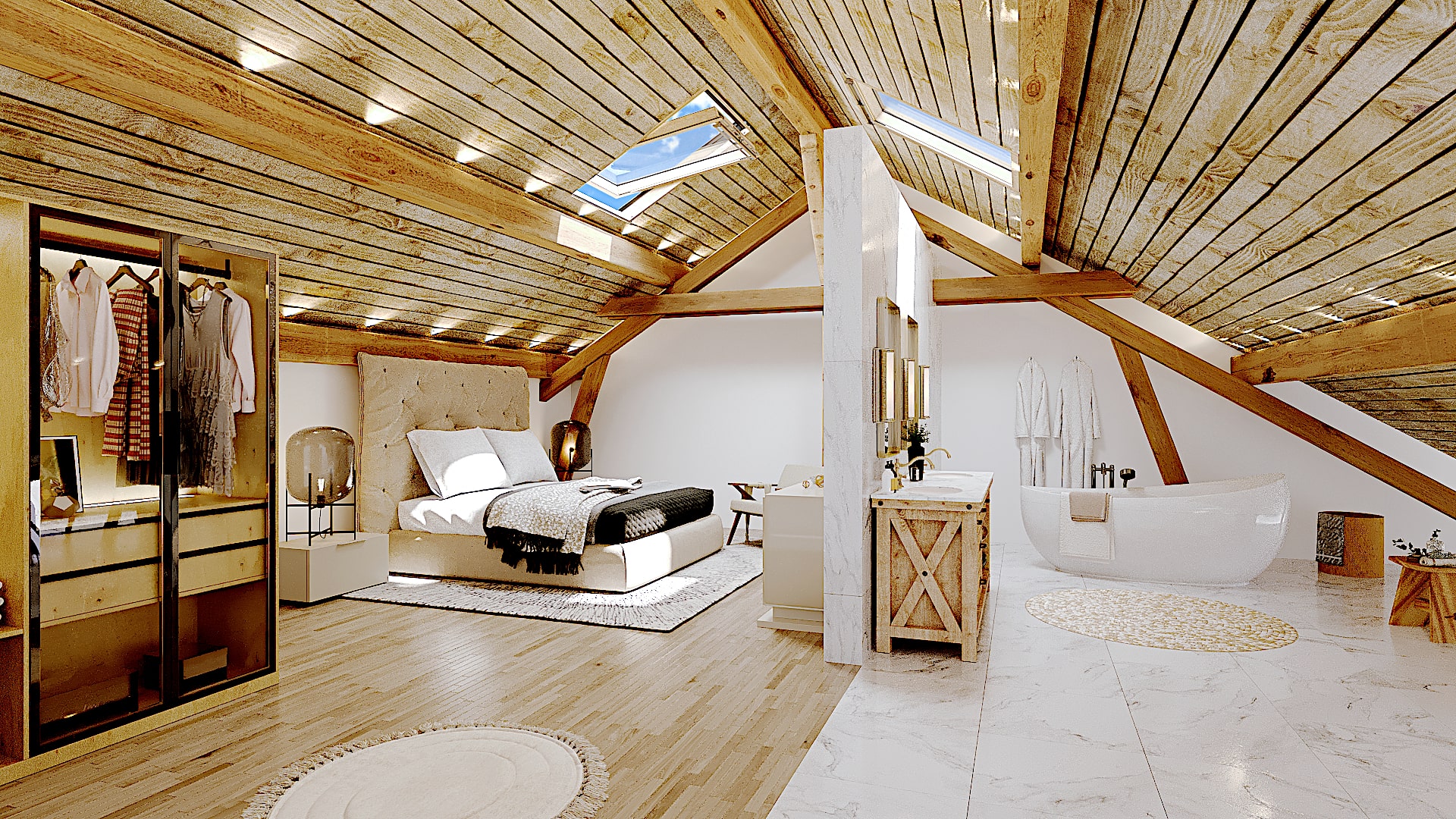 Chambre parentale chalet